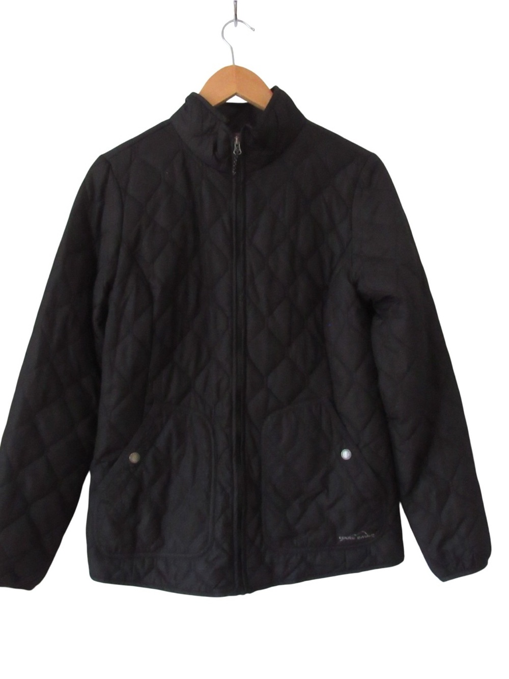Eddie Bauer Womens Quilted Field Jacket Medium Black All Seasons Lightweight